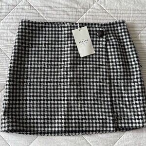 Sezane Laure Skirt - Black and White Houndstooth
